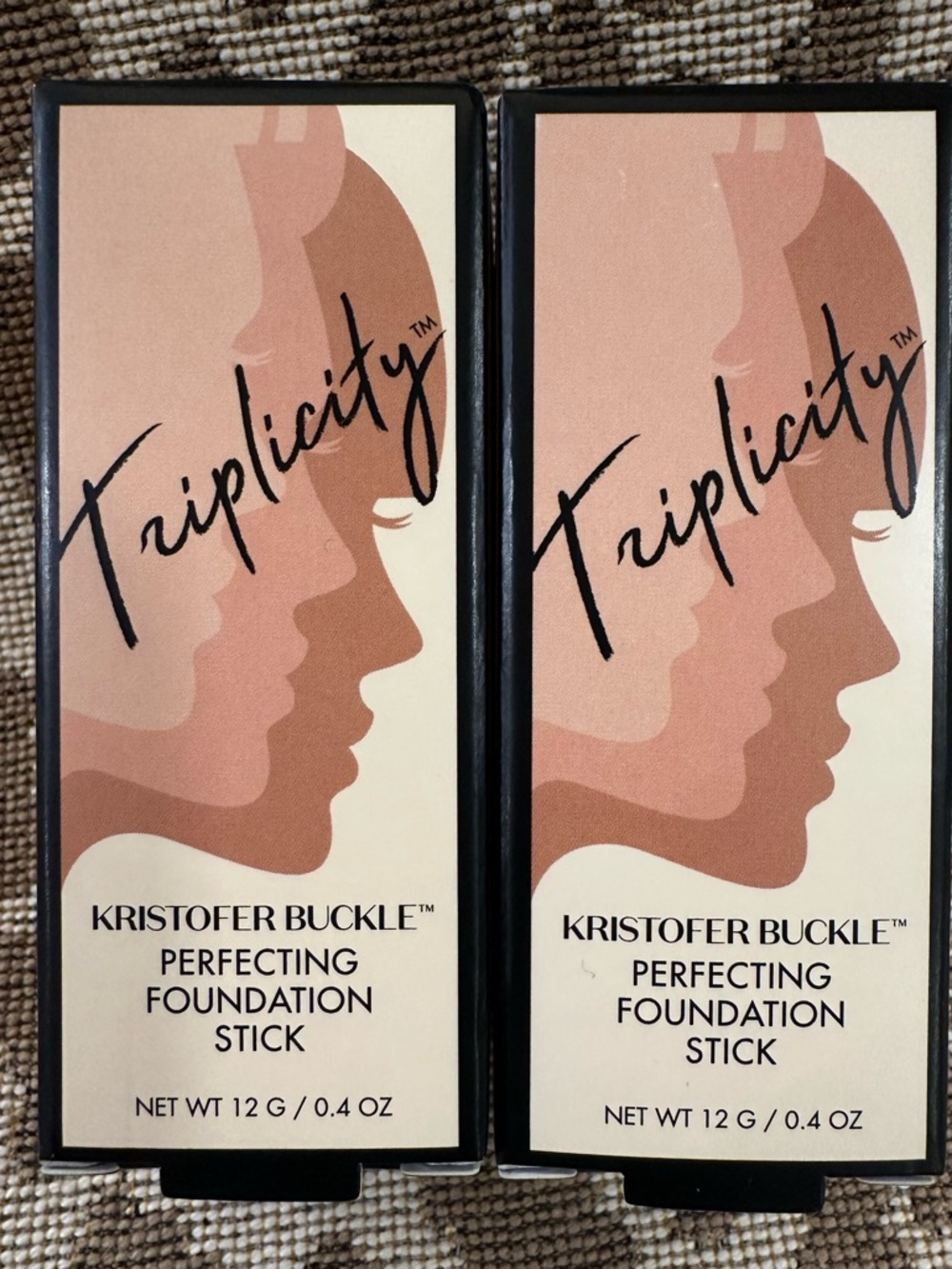 New Lot of 2 Kristoffer Buckle Triplicity Perfecting Foundation Stick~MEDIUM